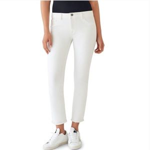 DL1961 Mara Raw Hem Ankle White Jeans 33 Oakley